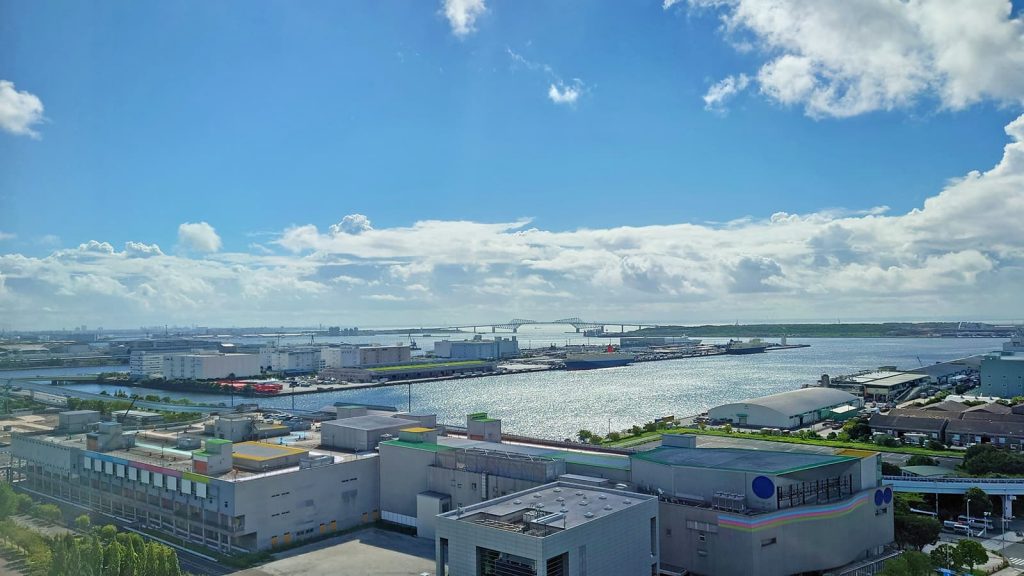 オフィスから見える東京湾。天気がいいと木更津まで見渡せます。